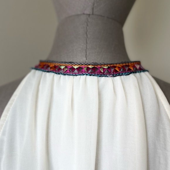 Jella Couture White Boho Dress, with Tassels - M - Picture 4 of 8